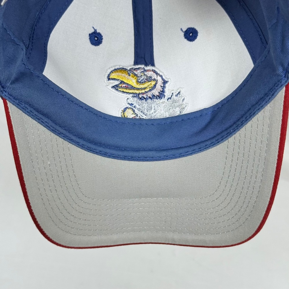 Kansas Jayhawks Outdoor Cap Baseball Hat S/M College NCAA Red Blue - Picture 10 of 11